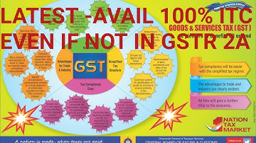 NOW 100% ITC AVAILABLE EVEN IF NOT IN GSTR 2A