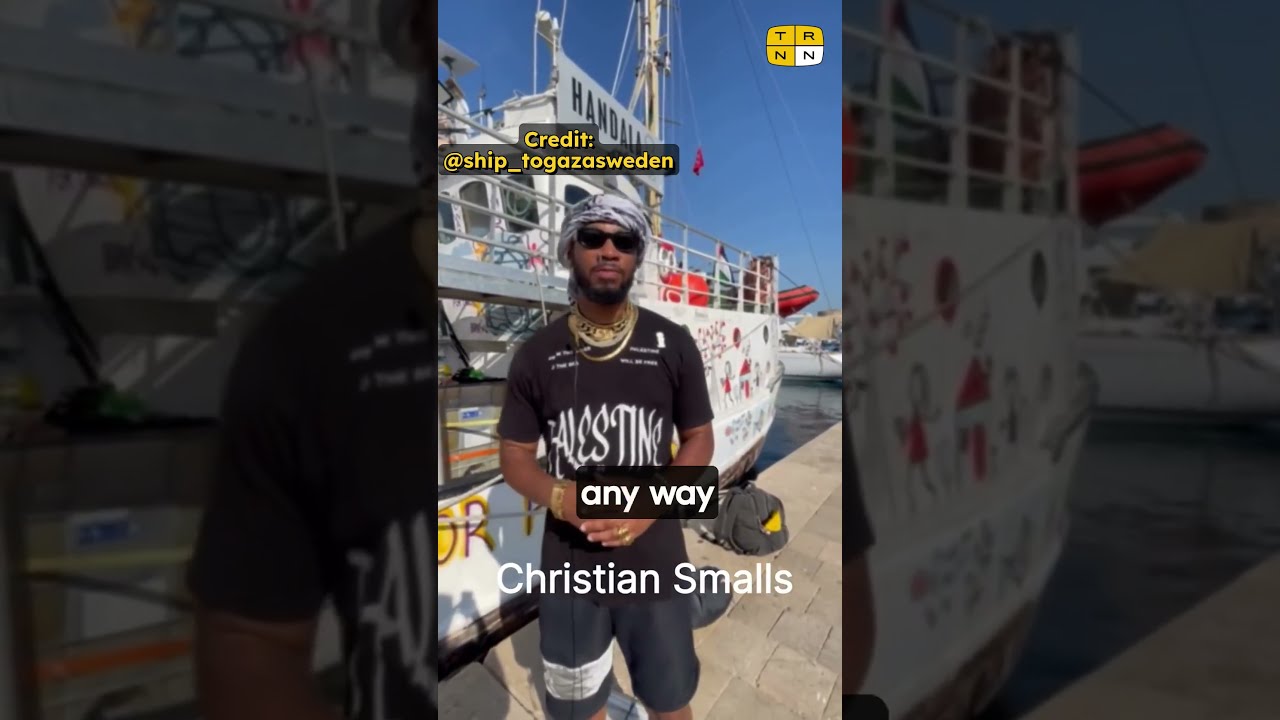  Supporting AMAZON Is GENOCIDE Chris Smalls Speaks From Gaza Freedom Flotilla