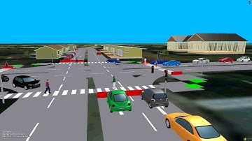 Signalized junction , public transport, parking - PTV VİSSİM