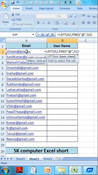 how-left-and-find-function-work-excel-short-msexcel-exceltips