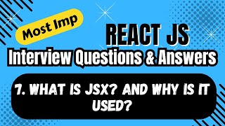 What is JSX & Why Do We Use It in React? | ReactJS Core Concept for Beginners