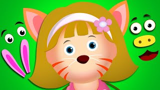 wrong face silly face animals face with elly finger family song nursery rhymes by kidscamp