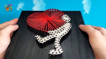 Ý TƯỞNG LÀM TRANH #39 | LÀM TRANH CHỈ ĐINH KẺ ÔM TƯƠNG TƯ