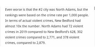 Fall River & New Bedford Ranked In The Top 10 Most Dangerous Cities In Massachusetts