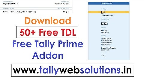 Download 50+ Free Tally Prime TDL | Free TDL Source Code | Free TDL | www.tallywebsolutions.in