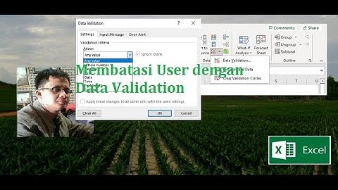 Excel: Membatasi penginputan data dengan menggunakan Data Validation