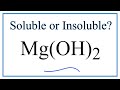 Solubility of Magnesium Hydroxide