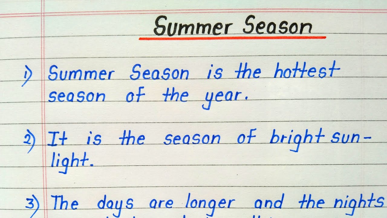 10 lines essay on summer season