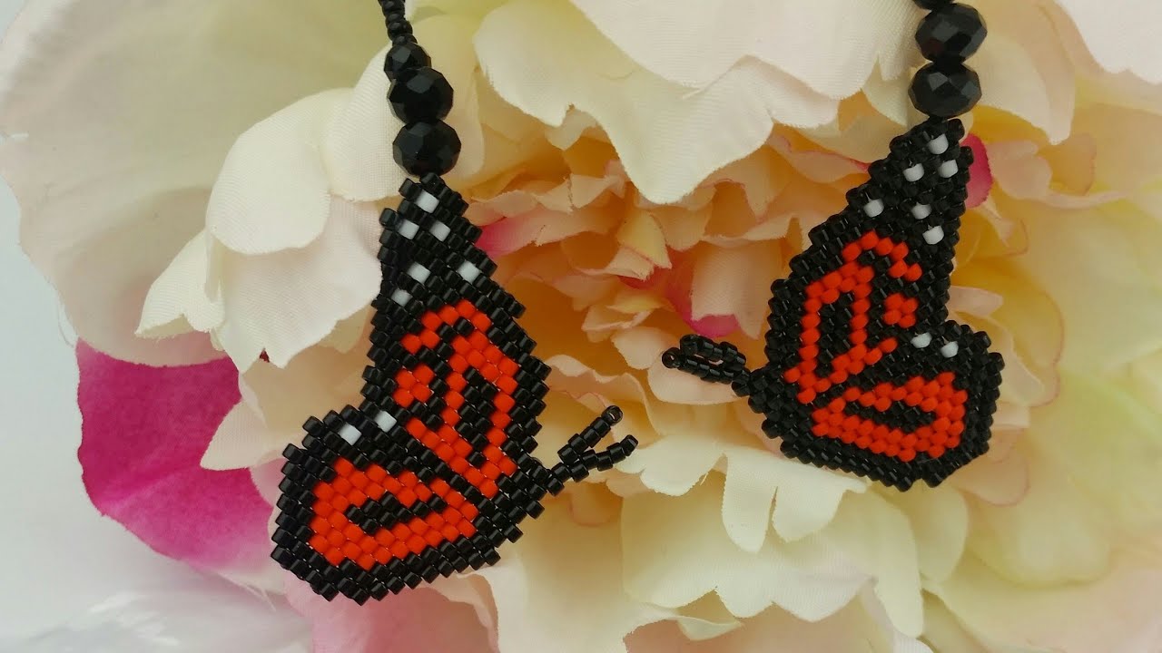MARIPOSA /ARETES DE MIYUKI EN MARIPOSA/ BRICK STITCH