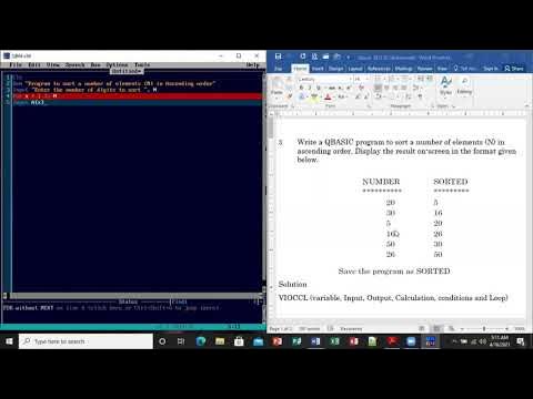 How To Solve QBASIC Sorting Question 2(Ascending Order) - YouTube