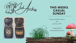 Casual Sunday - Mixed Media tag and Altered Coffee Jar