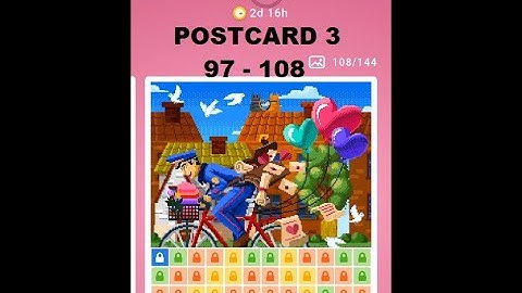Nonogram Love Story 3rd Postcard Level 97-108