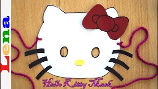 Hello Kitty Maske basteln  How to make  Hello Kitty Mask  как сделать маску Хелло Китти