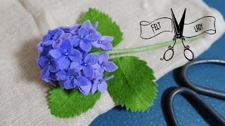Felt flower★あじさい（紫陽花）の作り方／フェルトの花☆hydrangea