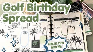 Golf Birthday Plan With Me | Classic Happy Planner Spread for My Nephew's Birthday