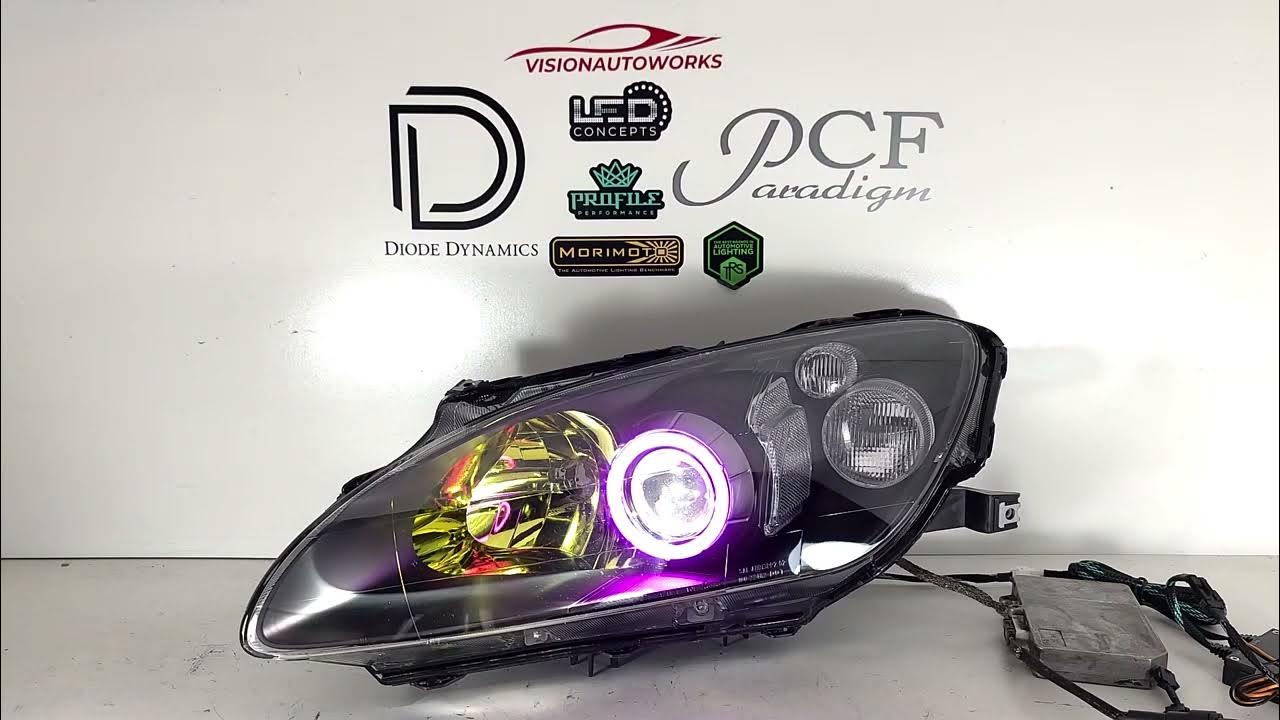Honda S2000 Custom Headlights RGB halos, JDM clear corners, Yellow