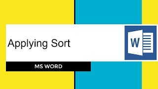 #22 Applying Sort | Adjusting The Document | #WordBeginner