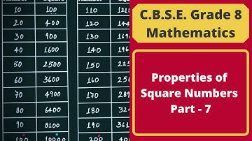Properties of Square Numbers - Part 7 || Squares & Square Roots || C.B.S.E. Grade 8 Mathematics