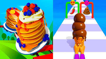 Pancake Run VS Stacky Ice Cream Runner — All Levels Gameplay | Android & iOS Part 2