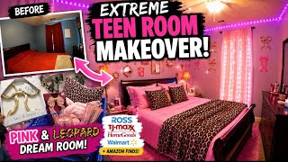 EXTREME Teen Girl Bedroom Makeover on a Budget | Pink & Leopard Room Transformation