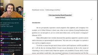 Philosophy Roulette 224 - On experiencing moral properties. Indrek Reiland