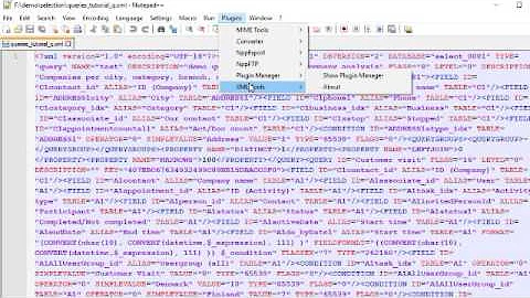 Format query file for manual editing using notepad++ [queries_xml]