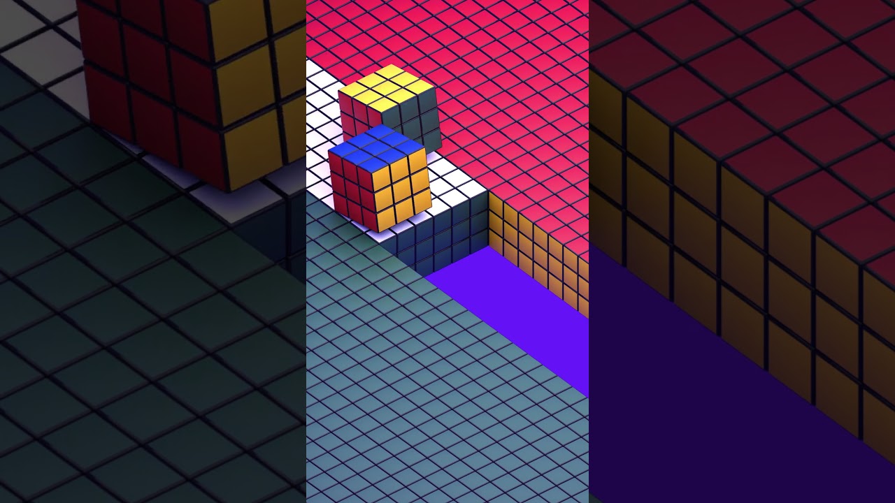 Rubik's Cubes Form Hungarian Flag Pattern (Endless Loop)