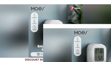 MOES Smart Zigbee Indoor Temperature Humidity Sensor Tuya LCD Display Screen APP Remote Monitoring W