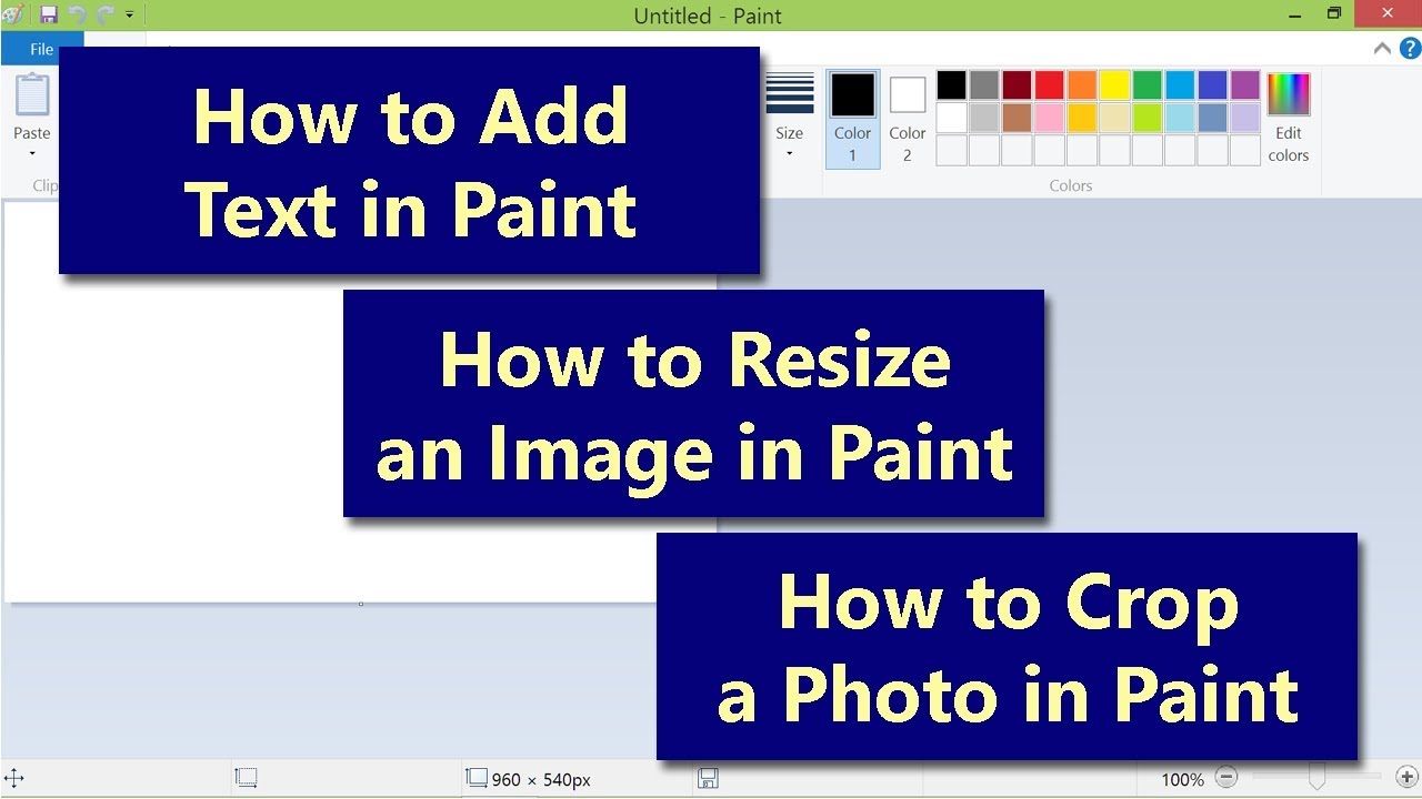 How To Add Text In Paint | How To Resize Image In Paint | How To Crop A  Photo In Paint - Youtube