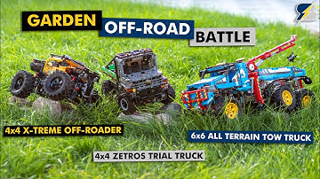 LEGO OFF-ROAD BATTLE - Zetros Trial Truck vs 4x4 X-Treme Off-Roader vs All Terrain Tow Truck