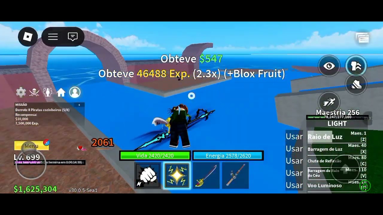 FINALMENTE LEVEL 700 RUMO AO  SEGUNDO MAR BLOX FRUITS NOOB A PRO EP 6!!!