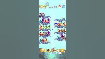 Bird sort color level 104/sorting games/complete levels #game #puzzle #colors #birds #solution