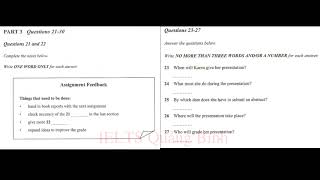 IELTS Listening Part 3- 30/12/2021- Assignment Feedback