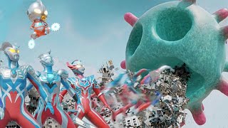 Ultraman vs Virus Cuộc chống trả quyết liệt của các Siêu nhân điện quang vs đội quân Virus