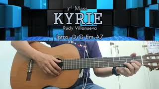 Video thumbnail of "Kyrie - 3rd Mass - Rudy Villanueva - Guitar Chords"