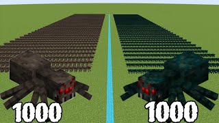 1000 spiders Vs 1000 Cave Spiders In Minecraft Battle
