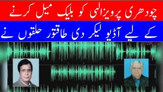 Powerful circles leaked the audio to blackmail Chaudhry Parvez Elahi