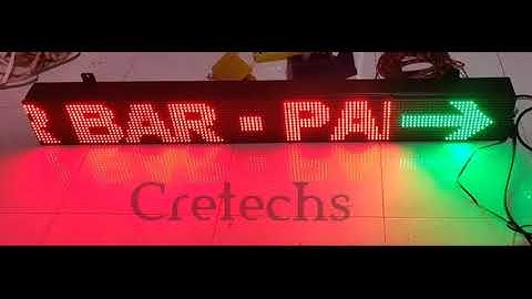 Dual colour scrolling LED display with arrow 4ft x 1ft by Cretechs
