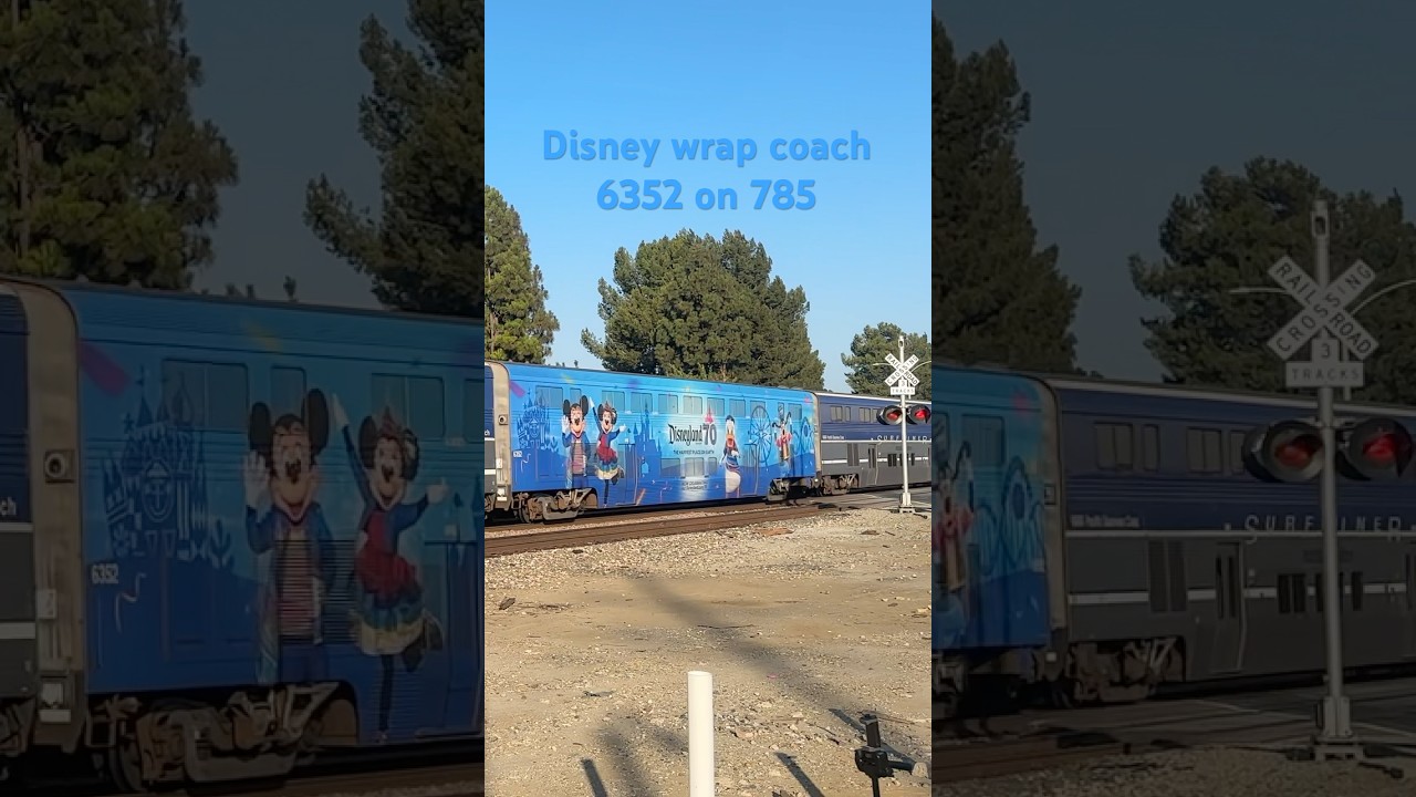 AMTK 6906 leads A785 with Disney 70 wrap coach 6352