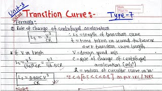 Unit-3; Transition Curve Design | Type-7 | Transportation Engineering-I PU PoU TU KU BE Civil 5th