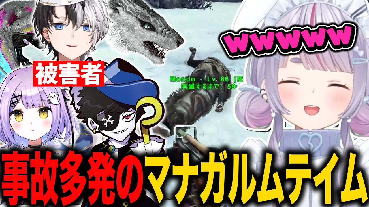 マナガルムテイムの助っ人した結果､事故が多発して爆笑する兎咲ミミ【Mondo/かみと/紫宮るな/ぶいすぽ/切り抜き/VCR ARK】