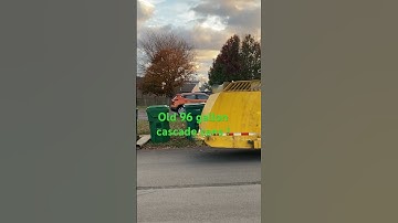 Heil half pack WM front loader dumping old Cascade cans! #shorts #wastemanagement #frontloader #2023