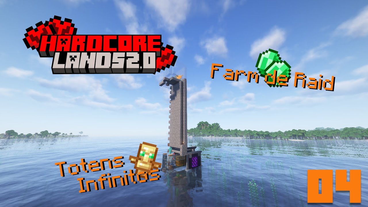 FARM DE RAID E PILLAGERS!!! | Hardcore Lands 2.0 #04