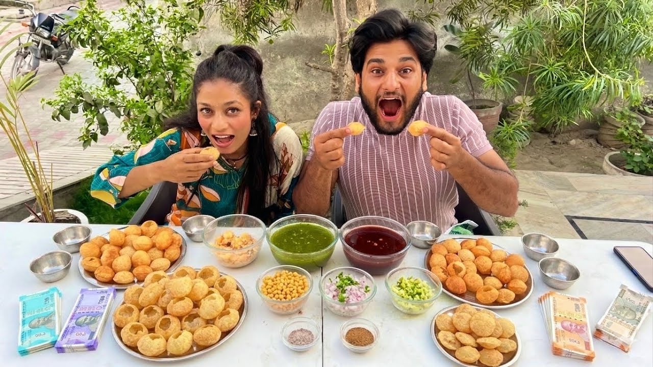 Соревнование по приготовлению голгаппы с братом и сестрой 🤤😍 | Победитель получит 25 000 рупий 🤑