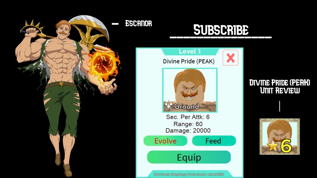 Pride (Escanor), Roblox: All Star Tower Defense Wiki