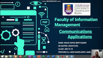 COMMUNICATION APPLICATION -IMD113(Individual Project)-Faculty of Information Managment-UiTM Segamat