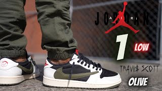 JORDAN 1 LOW OLIVE TRAVIS SCOTT DETAILED REVIEW & ON FEET W ALL LACE SWAPS!!