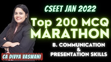 CSEET MAHA MARATHON | B. COMMUNICATION EXPECTED MCQS | CA DIVYA VASWANI