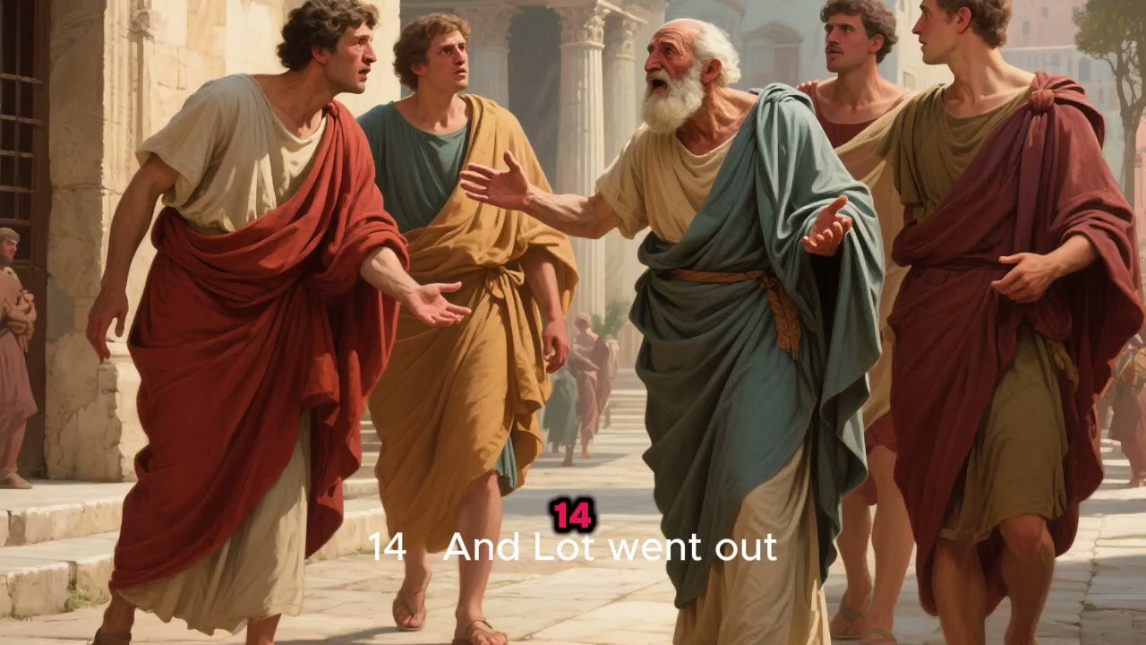 Ангелы спасают Лота перед разрушением Содома.