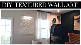 DIY TEXTURED ABSTRACT WALL ART  |  HOW TO MAKE FABRIC ON CANVAS 3D WALL ART - CB2 DUPE